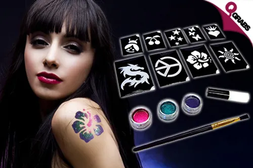 For QR39 Get Temporarily Inked with a Pack of Shimmer Glitter Tattoos! (QR80 Value)
